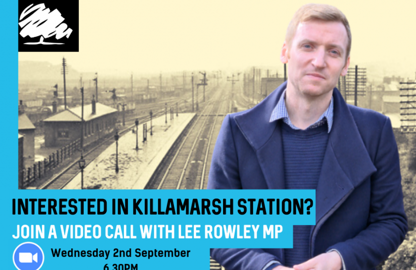 Interested in Killamarsh station? Join Lee Rowley MP on an online call.