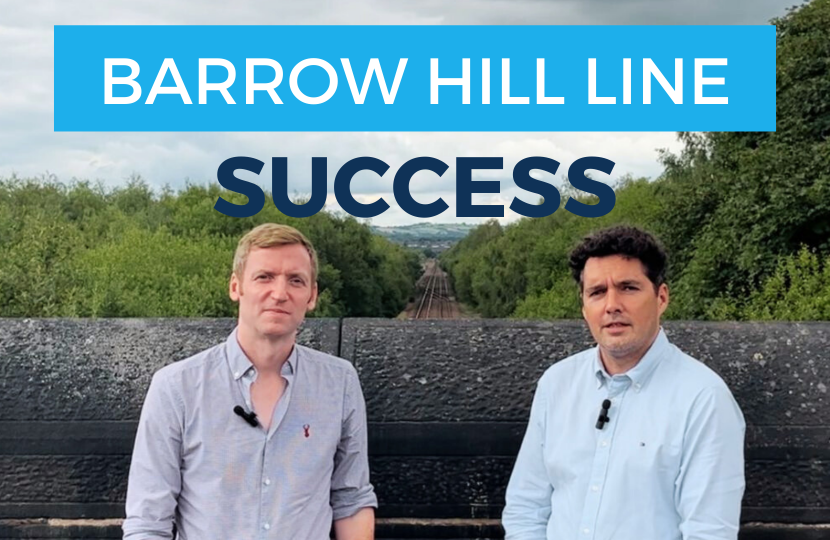 Barrow Hill Line success Lee Rowley MP pictured with Huw Merriman MP