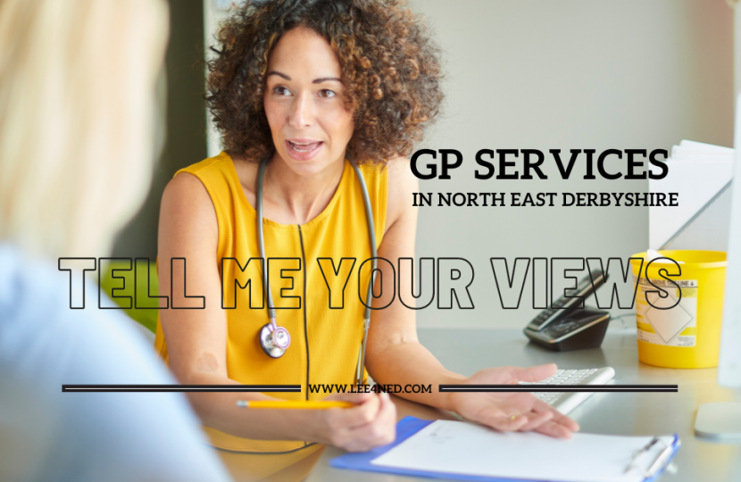 Tell me your views on GP Services in North East Derbyshire (image of GP talking to patient)