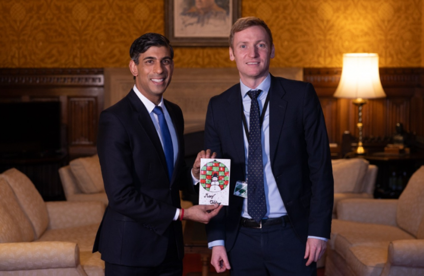 Lee Rowley MP and Rishi Sunak MP and the christmas card