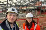 Lee Rowley MP and Cllr Charlotte Cupit at Sharley Park building site in Clay Cross