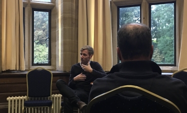 Lee at the open meeting in Staveley Hall