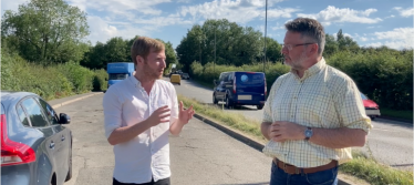 Lee Rowley in conversation with Cllr Barry Lewis on the A61