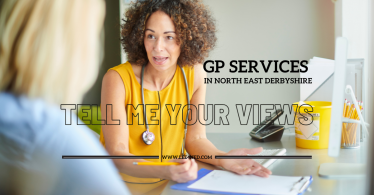 Tell me your views on GP Services in North East Derbyshire (image of GP talking to patient)